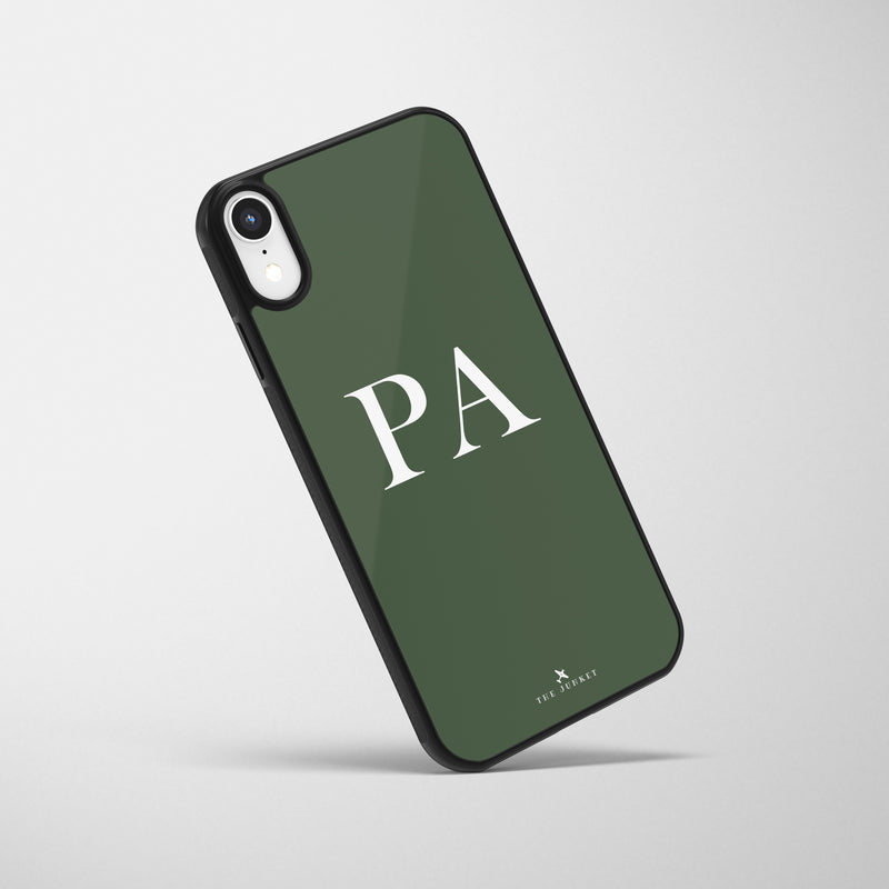 Personalized Glass Mobile Cover - Initials