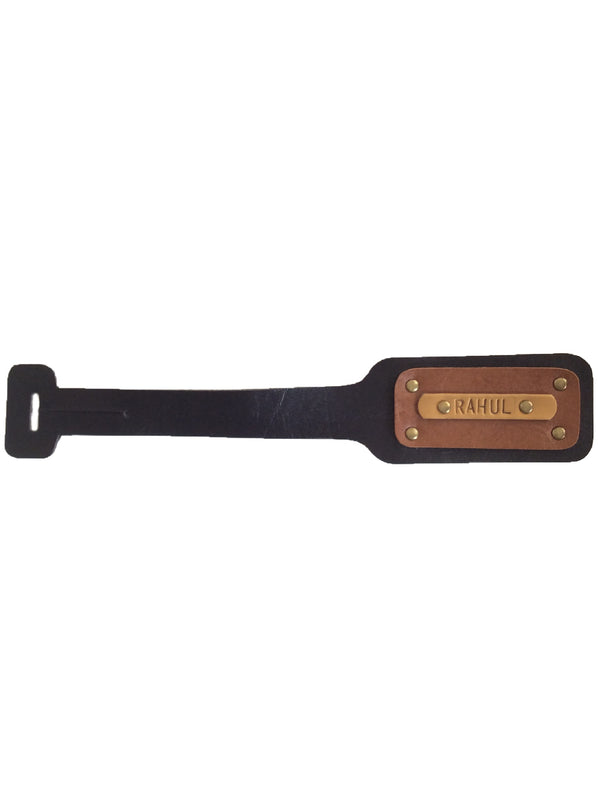 Classic Black with Tan Luggage Tag - The Junket