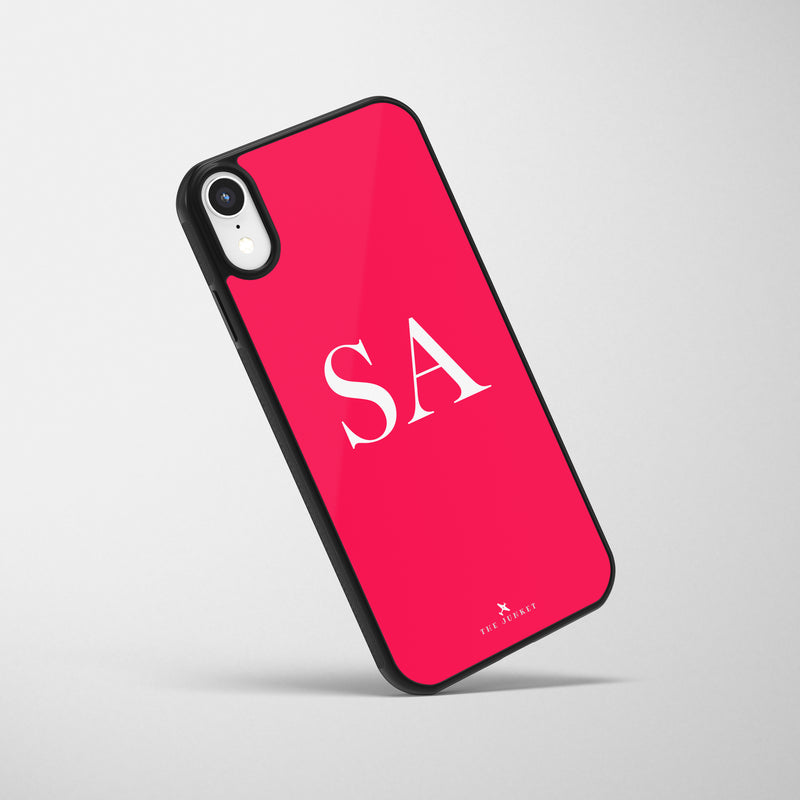Personalized Glass Mobile Cover - Initials