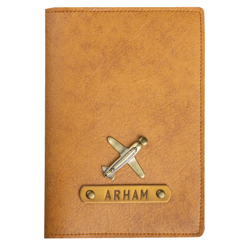 Personalized Camel Brown Finish Passport Cover