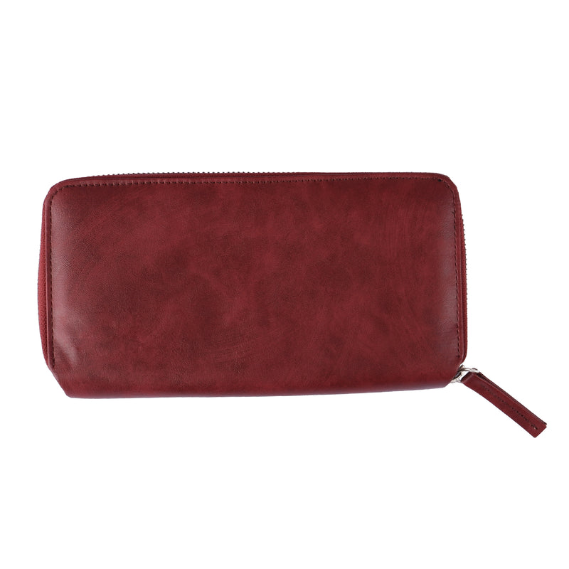 Cherry Red Womens Zip Wallet - Long