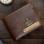 Customized Dark Brown Mens Wallet with Free Charm
