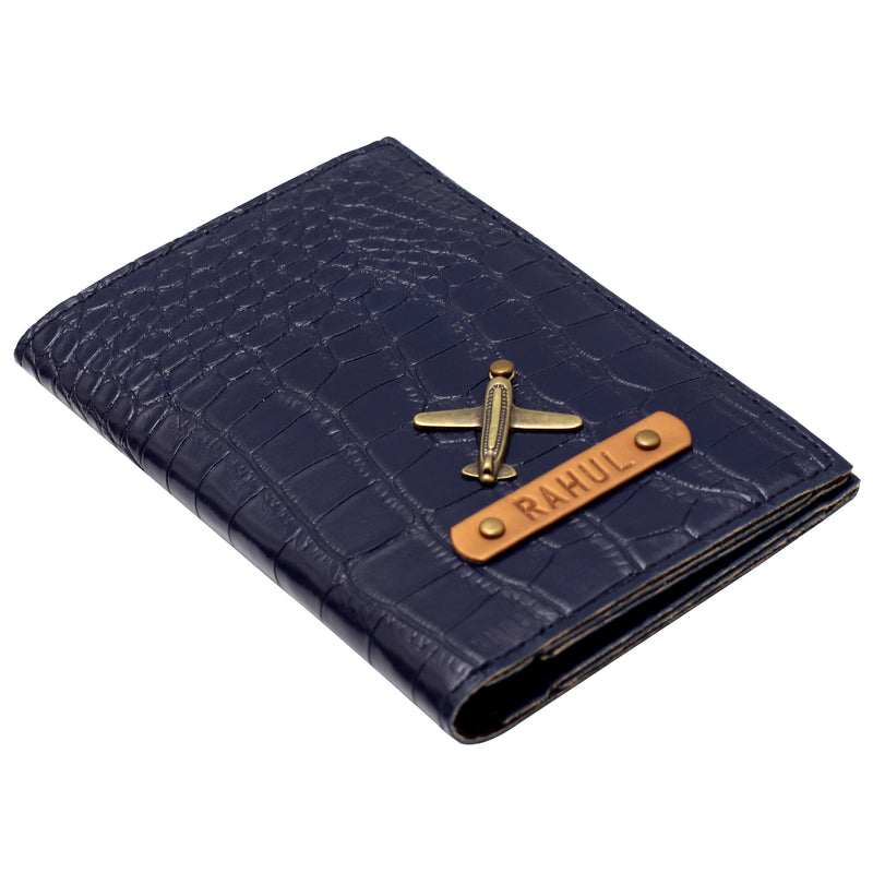 Midnight Blue Vegan Executive Leather Passport Wallet