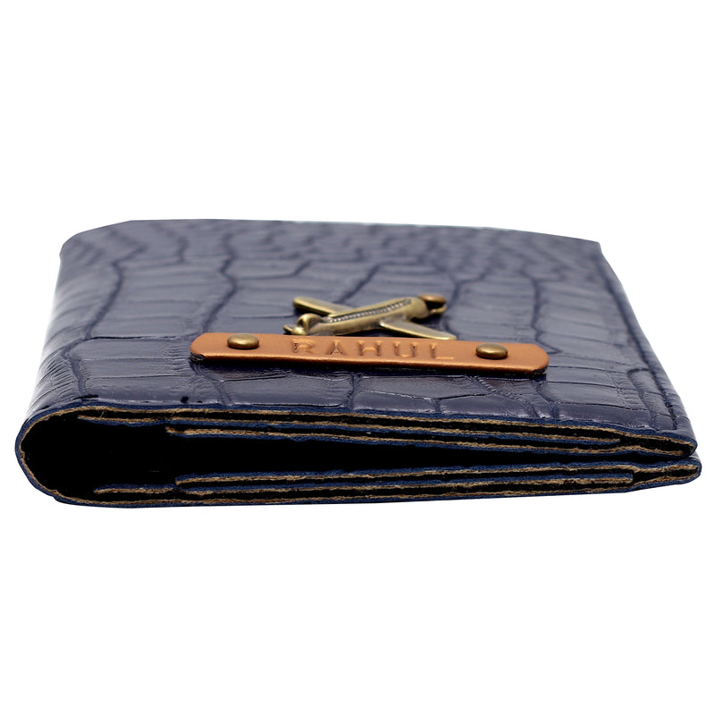 Midnight Blue Vegan Executive Leather Passport Wallet
