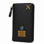 Black Zipper Travel Folder (Holds upto 3 Passports)