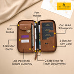 Black Zipper Travel Folder (Holds upto 3 Passports)