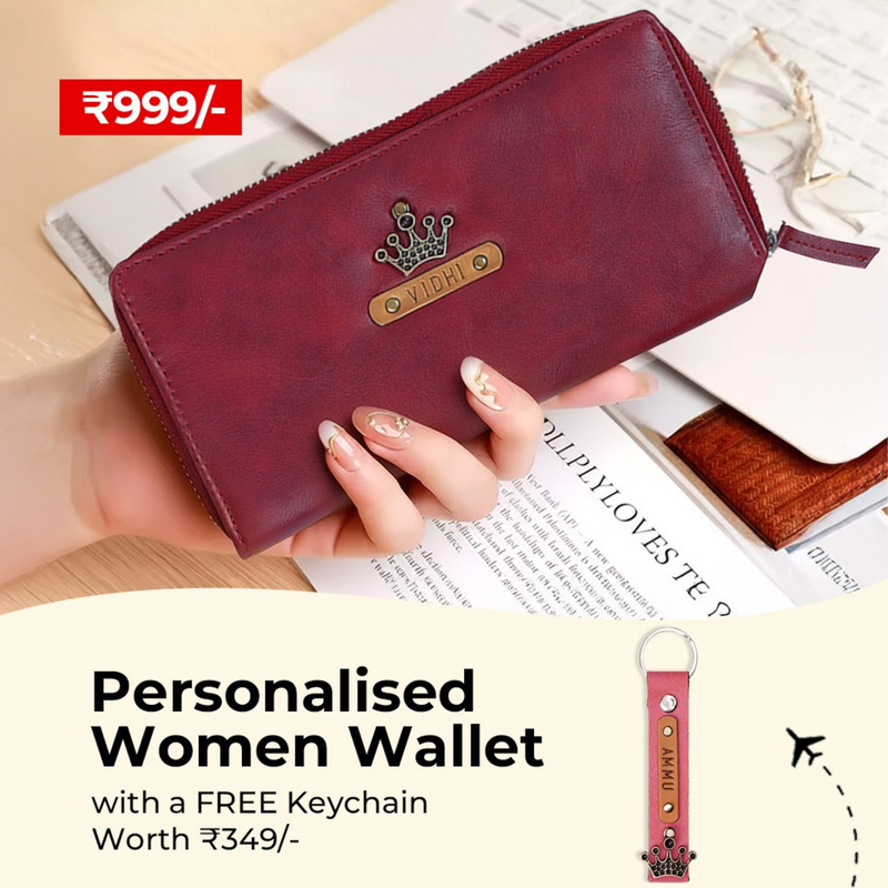 Cherry Red Womens Zip Wallet & Free Keychain