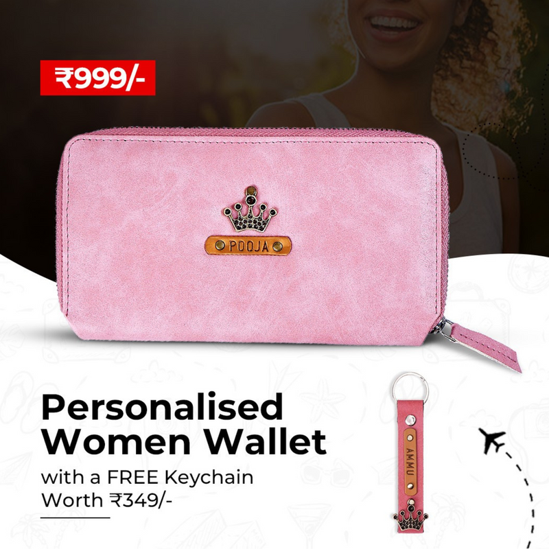 Blush Pink Womens Zip Wallet & Free Keychain