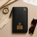 Black Zipper Travel Folder (Holds upto 3 Passports)