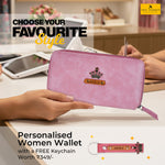 Blush Pink Womens Zip Wallet & Free Keychain