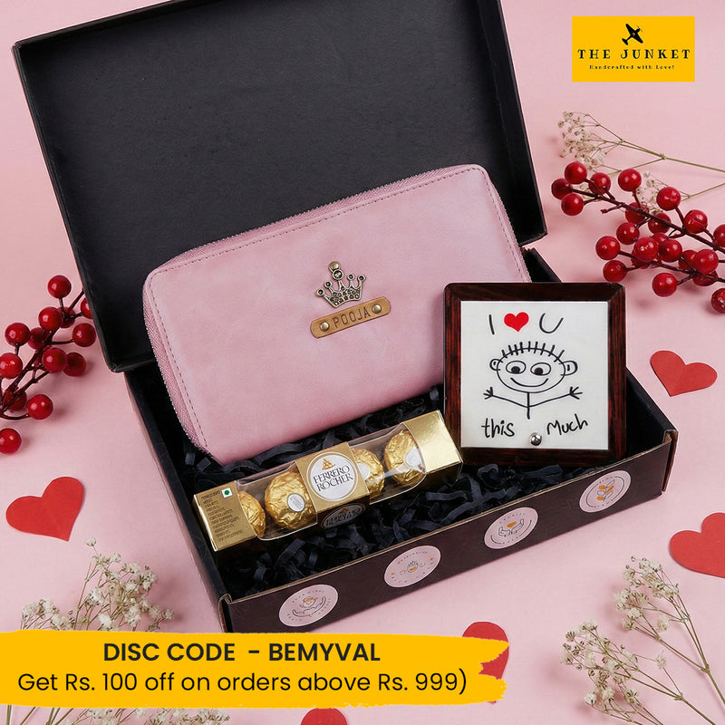 Blush Pink Womens Zip Wallet & Free Keychain