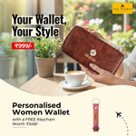 Brown Womens Zip Wallet & Free Keychain