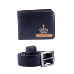 Reversible Textured Black/Brown Belt & Wallet Combo with Surprise Gift