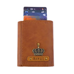 Tan Pop Up Card Holder Wallet For Men