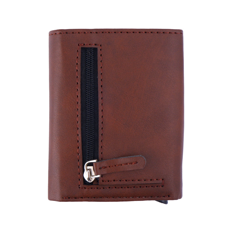 Dark Brown Pop Up Card Holder Wallet For Men