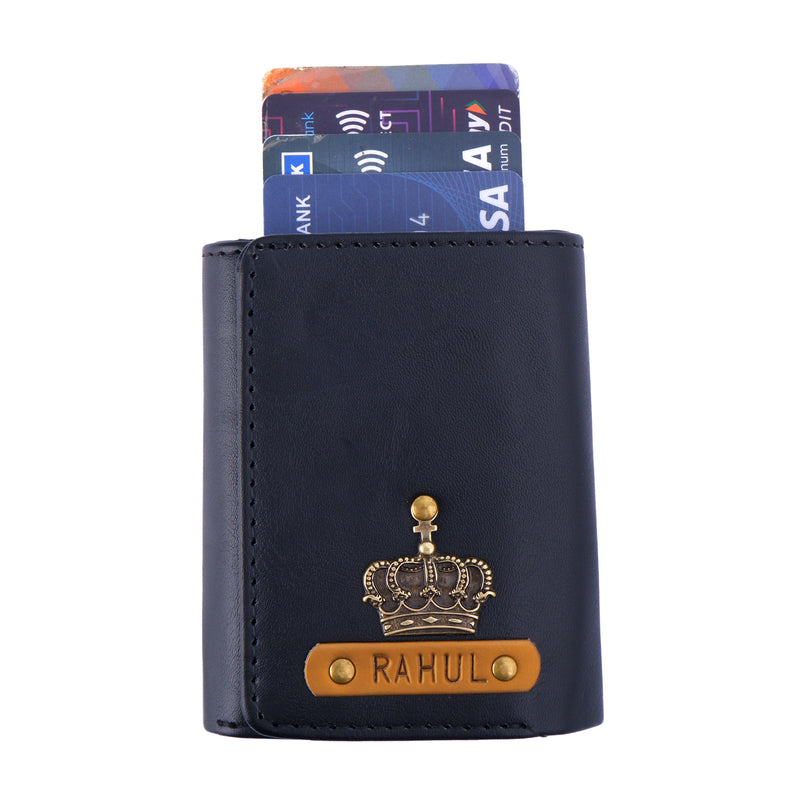 Black Pop Up Card Holder Wallet For Men