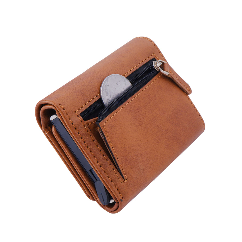 Tan Pop Up Card Holder Wallet For Men