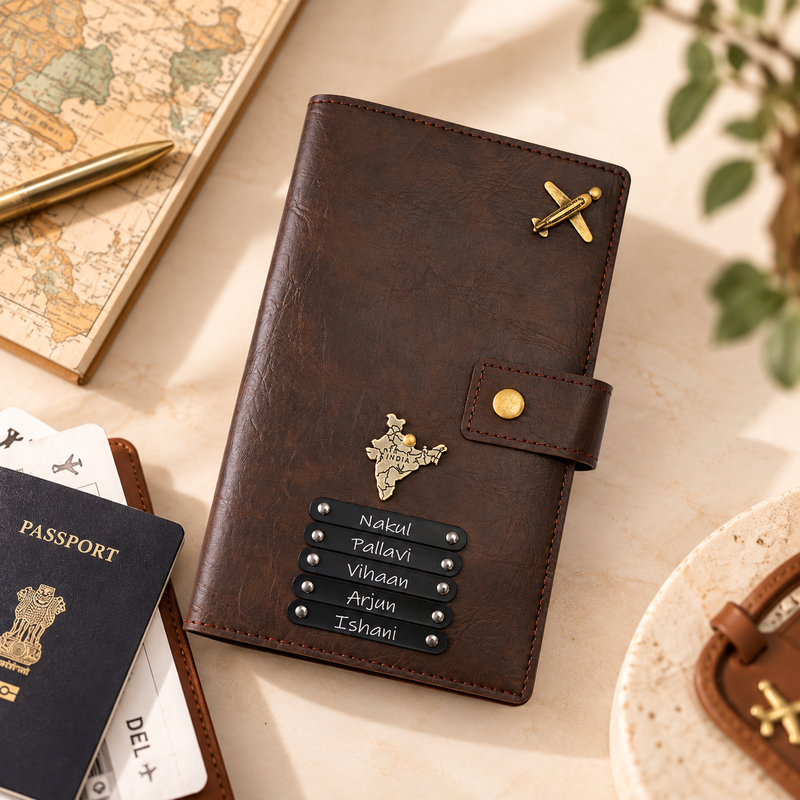 Family Travel Folder (Holds upto 6 Passports) - Laser Edition