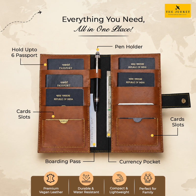 Family Travel Folder (Upto 6 Passports) - Flag Edition