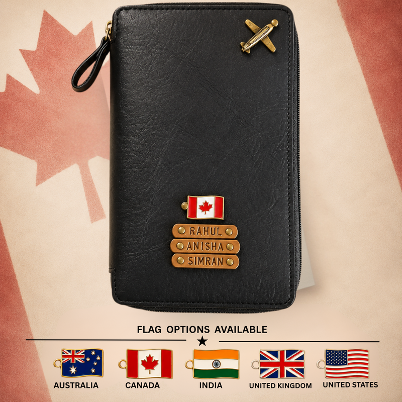 Zipper Travel Folder (Upto 3 Passports) - Flag Edition