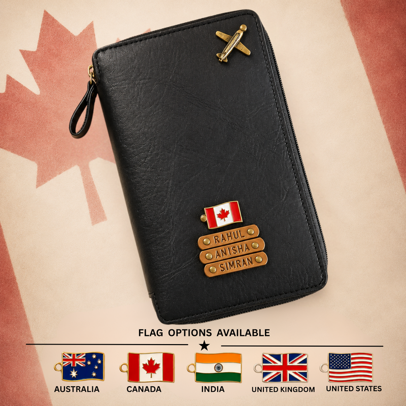 Zipper Travel Folder (Upto 3 Passports) - Flag Edition