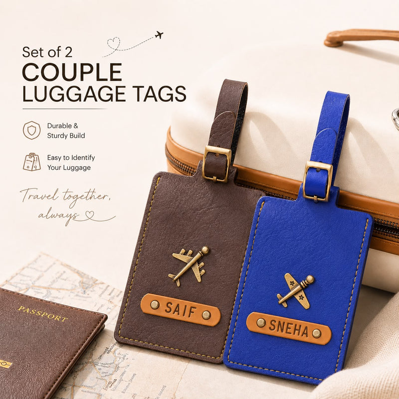 Personalised Set of 2 Luggage Tags ID Cards