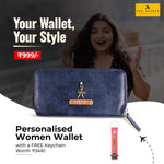 Midnight Blue Womens Zip Wallet & Free Keychain
