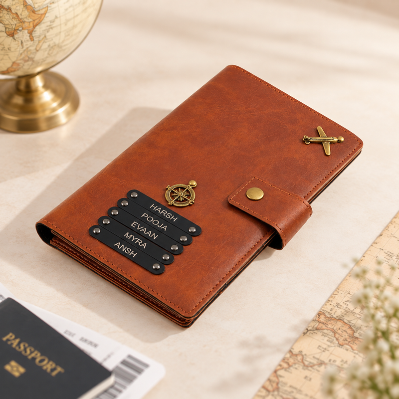 Family Travel Folder (Holds upto 6 Passports) - Laser Edition