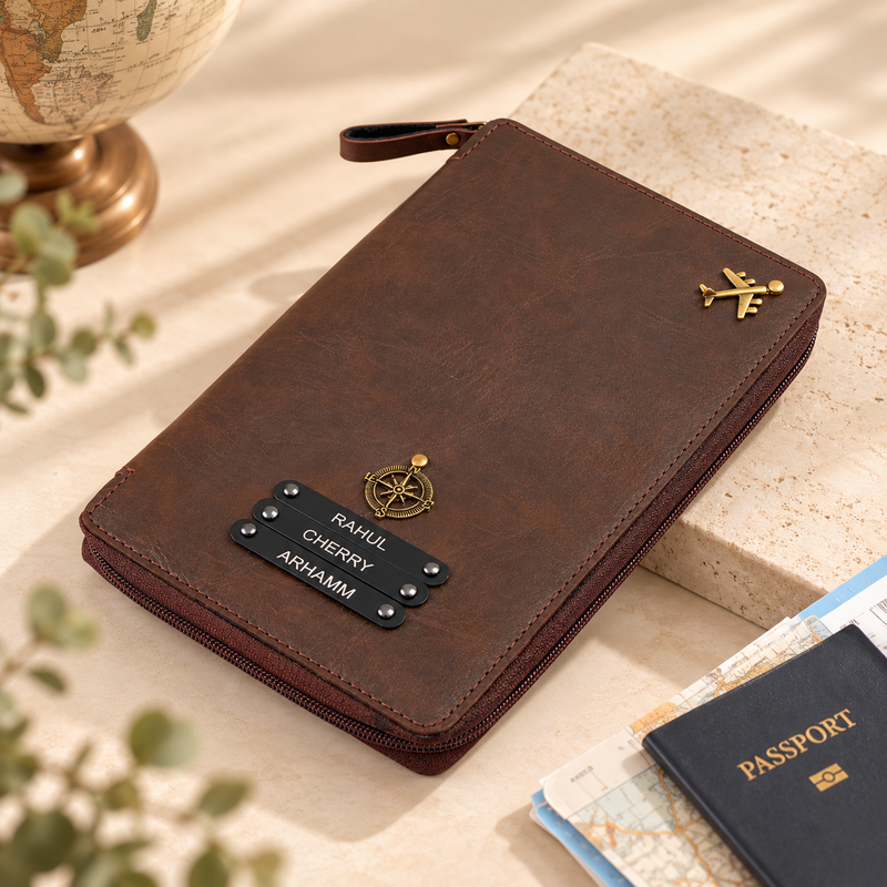 Zipper Travel Folder (Holds upto 3 Passports) - Laser Edition
