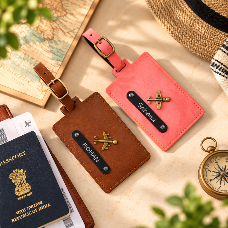 Personalised Set of 2 Luggage Tags ID Cards - Laser Edition