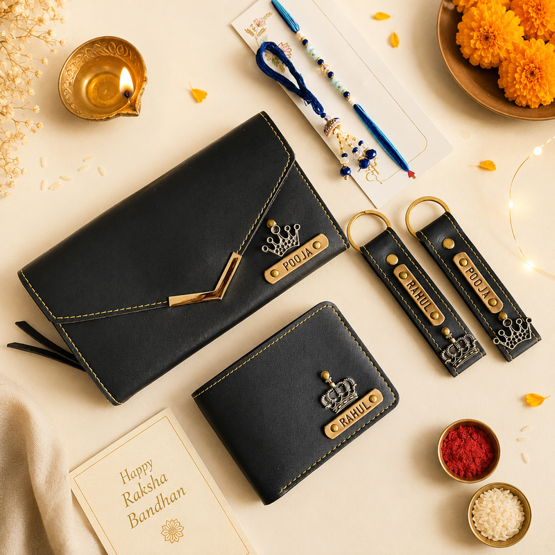 Rakhi Hamper for Bhai & Bhabhi (With Rakhi & Lumba)
