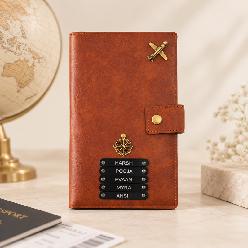 Family Travel Folder (Holds upto 6 Passports) - Laser Edition
