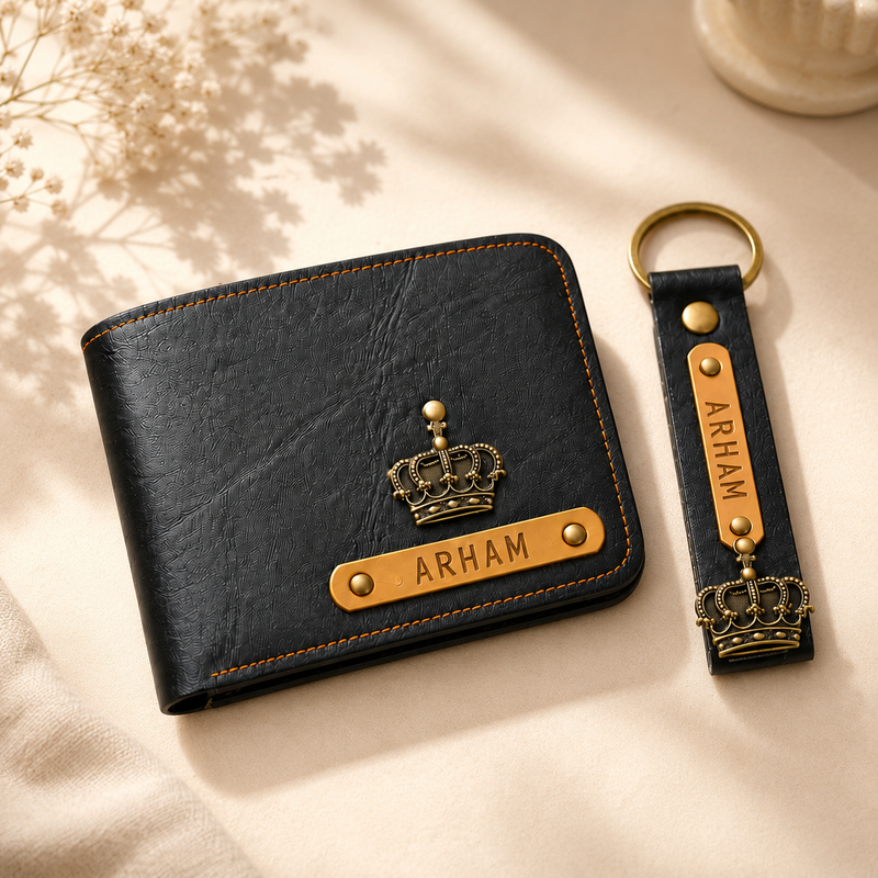 Men's Wallet & Keychain With Free Charm