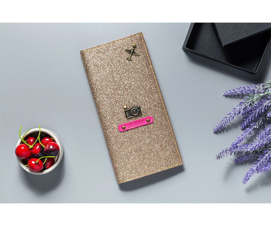 Rose Gold Glitter Travel Folder - The Junket