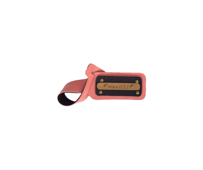 Peach with Black Luggage Tag - The Junket