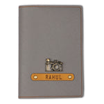 Personalized Ash Grey Textured Passport Cover