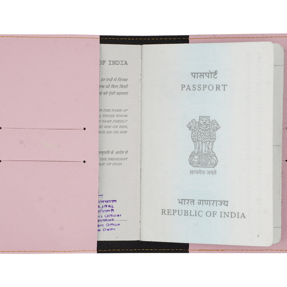 Baby Pink Textured Passport Cover - The Junket