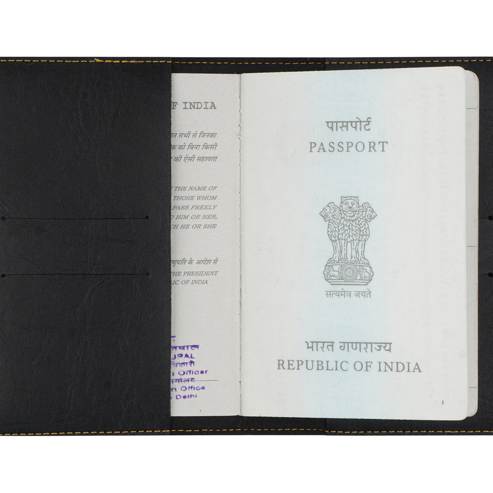 
                  
                    Black Leather Finish Passport Cover - The Junket
                  
                