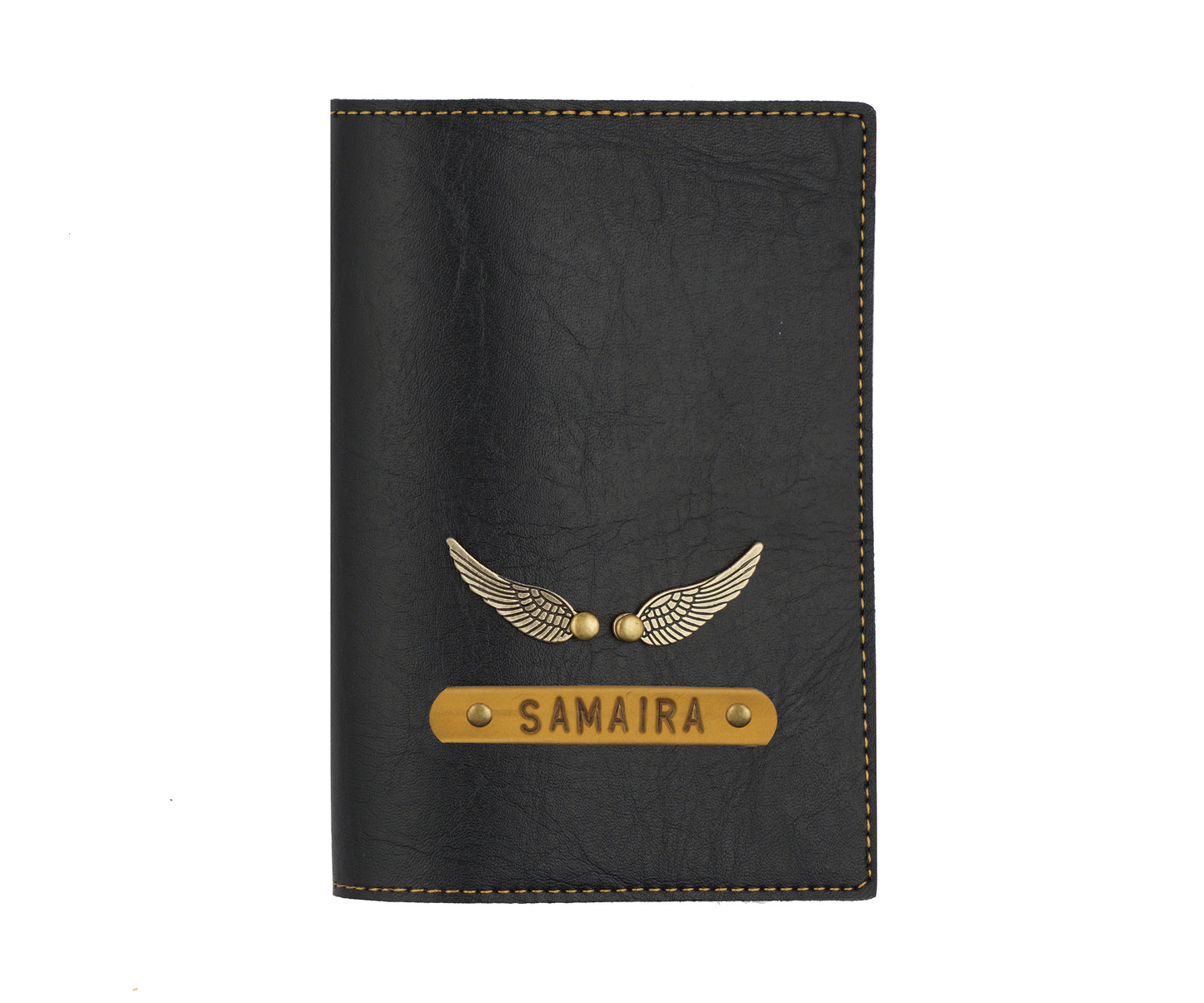 Black Leather Finish Passport Cover - The Junket
