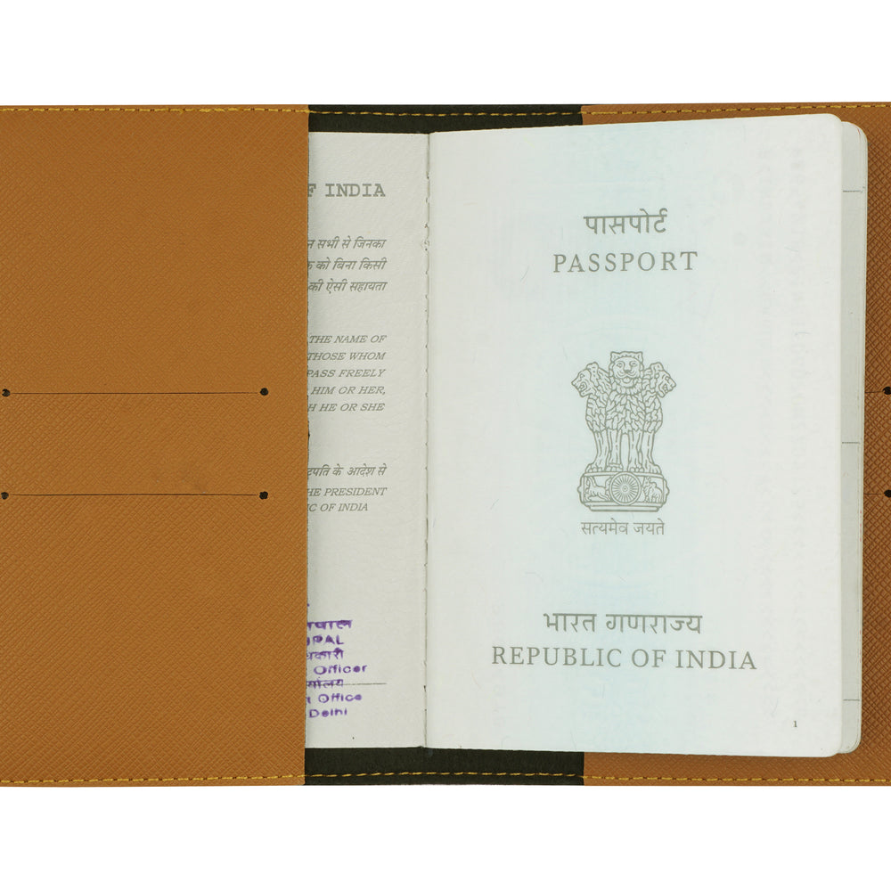 Brown Textured Passport Cover - The Junket