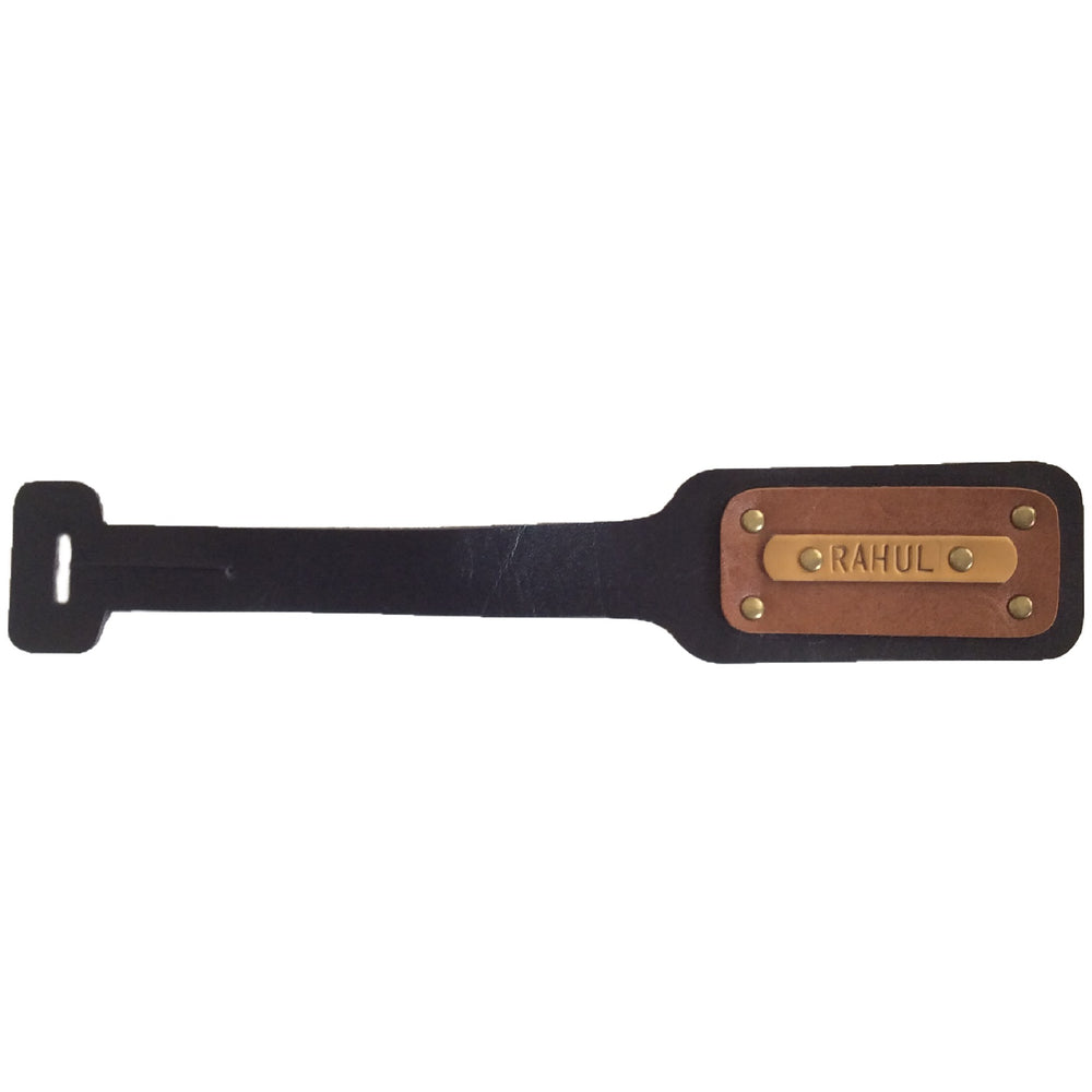 
                  
                    Classic Black with Tan Luggage Tag - The Junket
                  
                