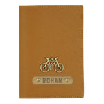 Personalized Brown Textured Passport Cover