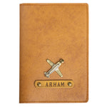 Personalized Camel Brown Leather Finish Passport Cover