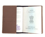 Chocolate Brown Textured Passport Cover - The Junket