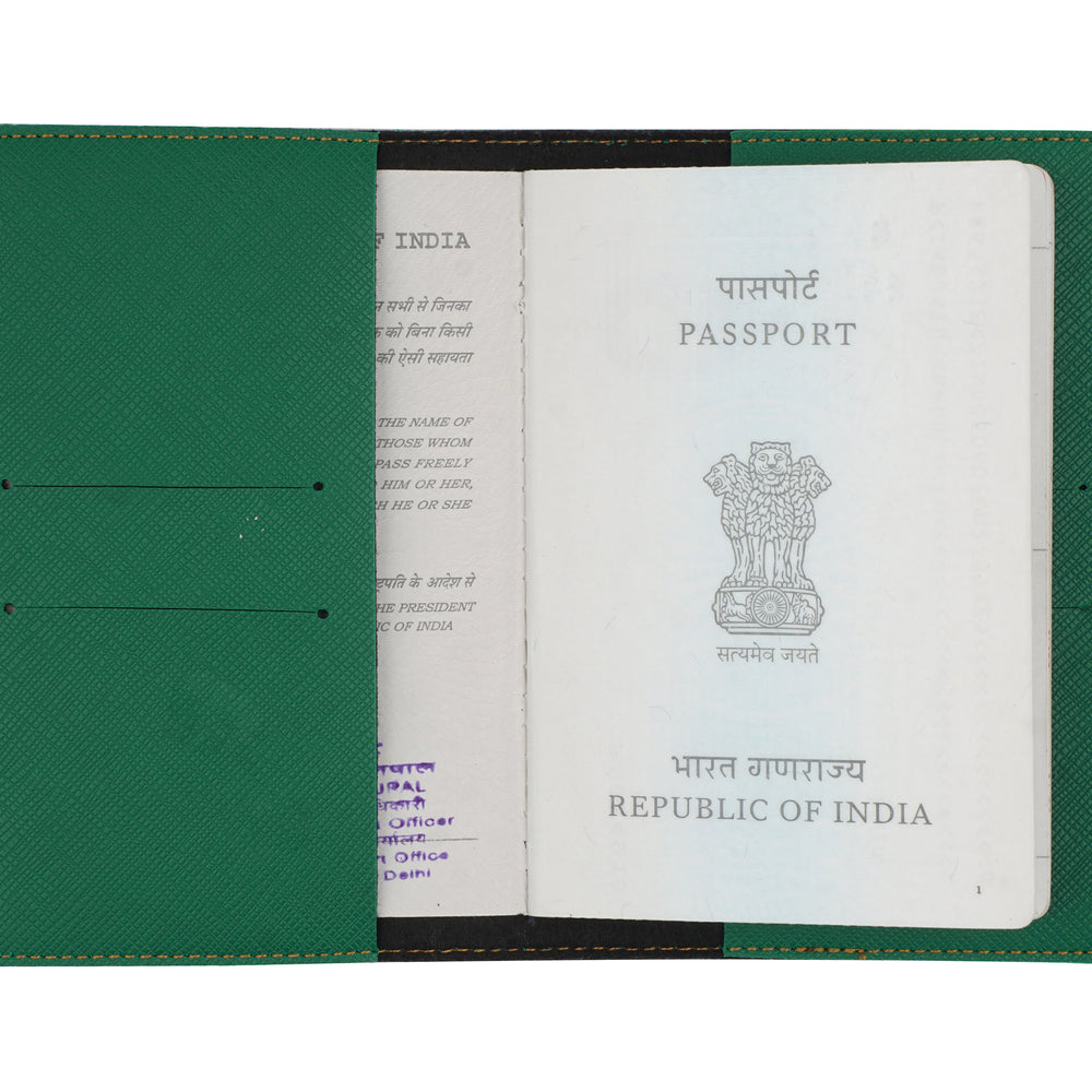 Dark Green Textured Passport Cover - The Junket