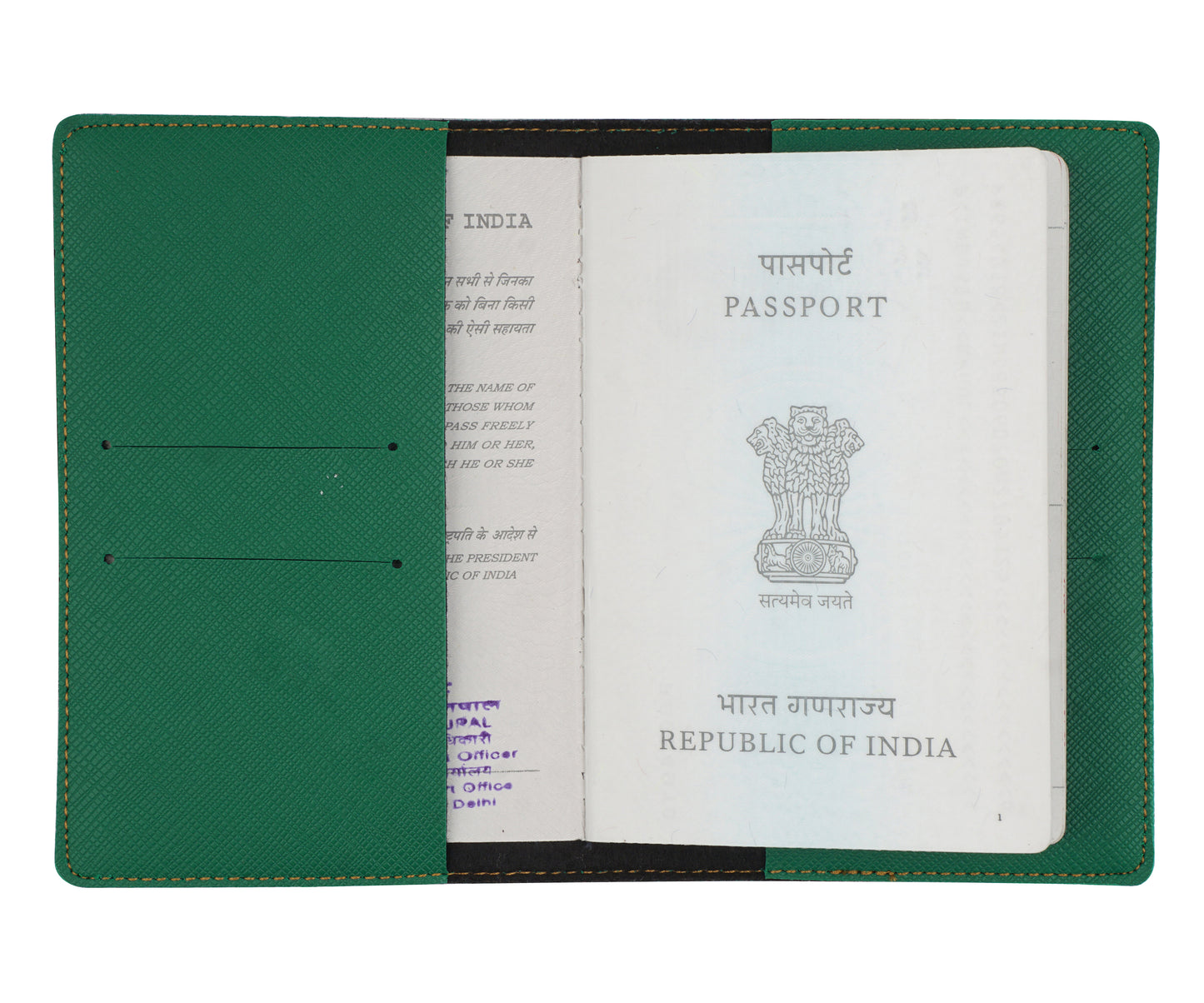 Dark Green Textured Passport Cover - The Junket