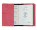 Pink Leather Finish Passport Cover - The Junket