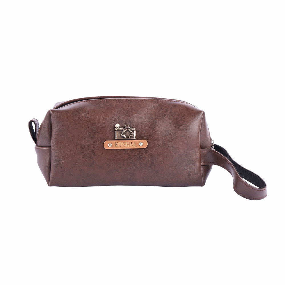 Dark Brown Accessories Pouch
