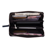 Black Womens Zip Wallet - Long