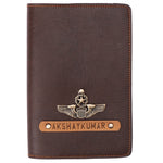 Personalized Dark Brown Leather Finish Passport Cover